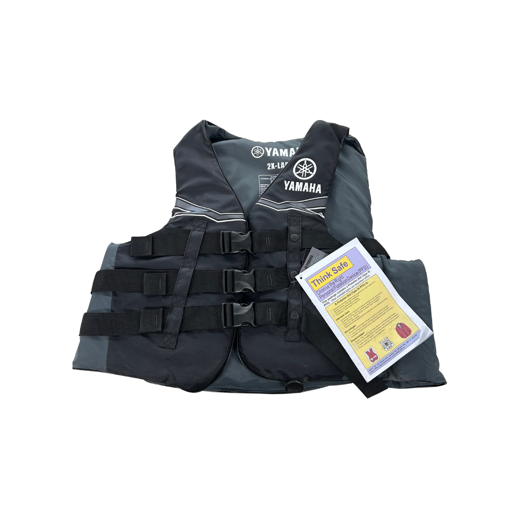 Yamaha Men’s Value Nylon 3-Buckle PFD Life Jacket – Black – 2XL