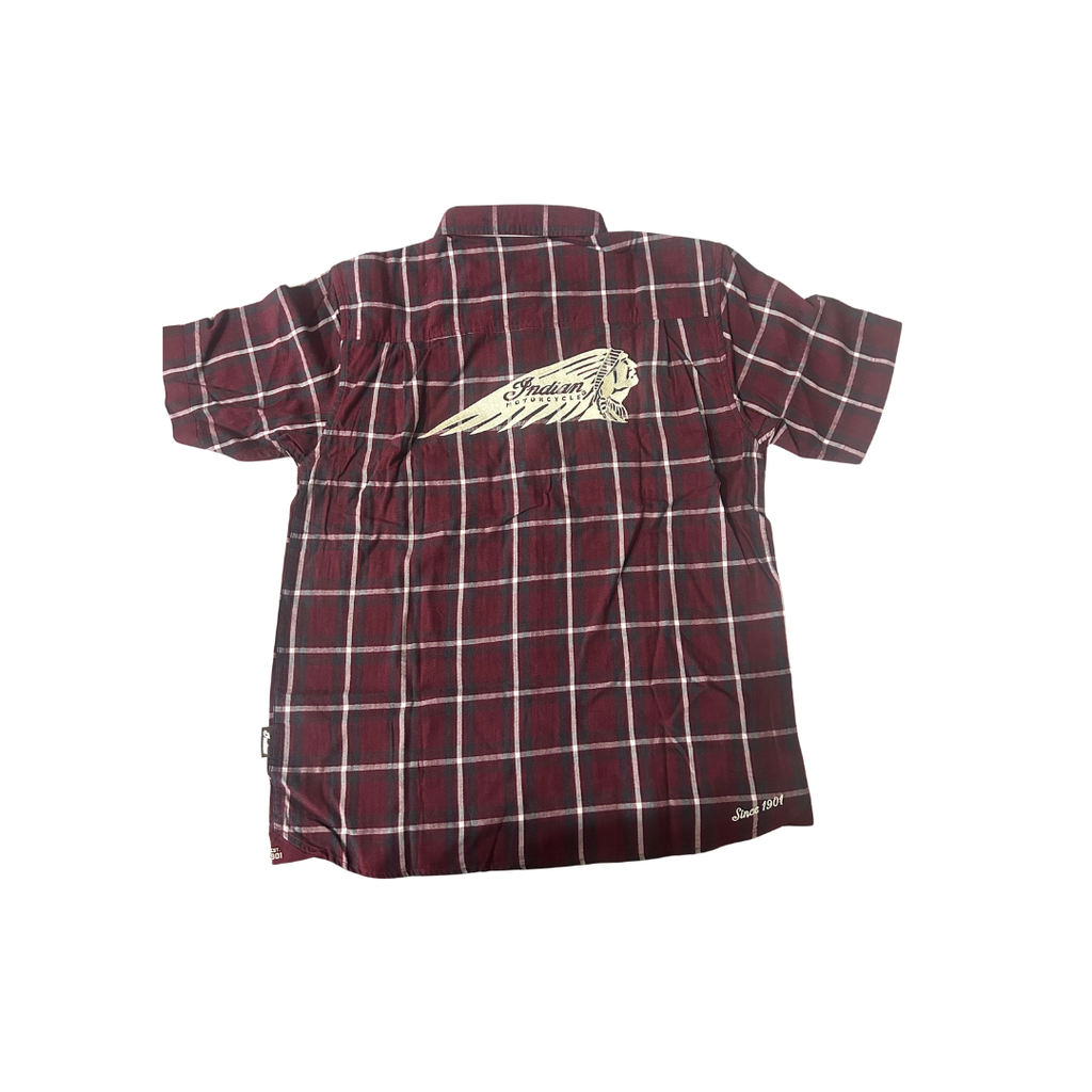 Indian Motorcycle Men's Headdress Plaid Shirt