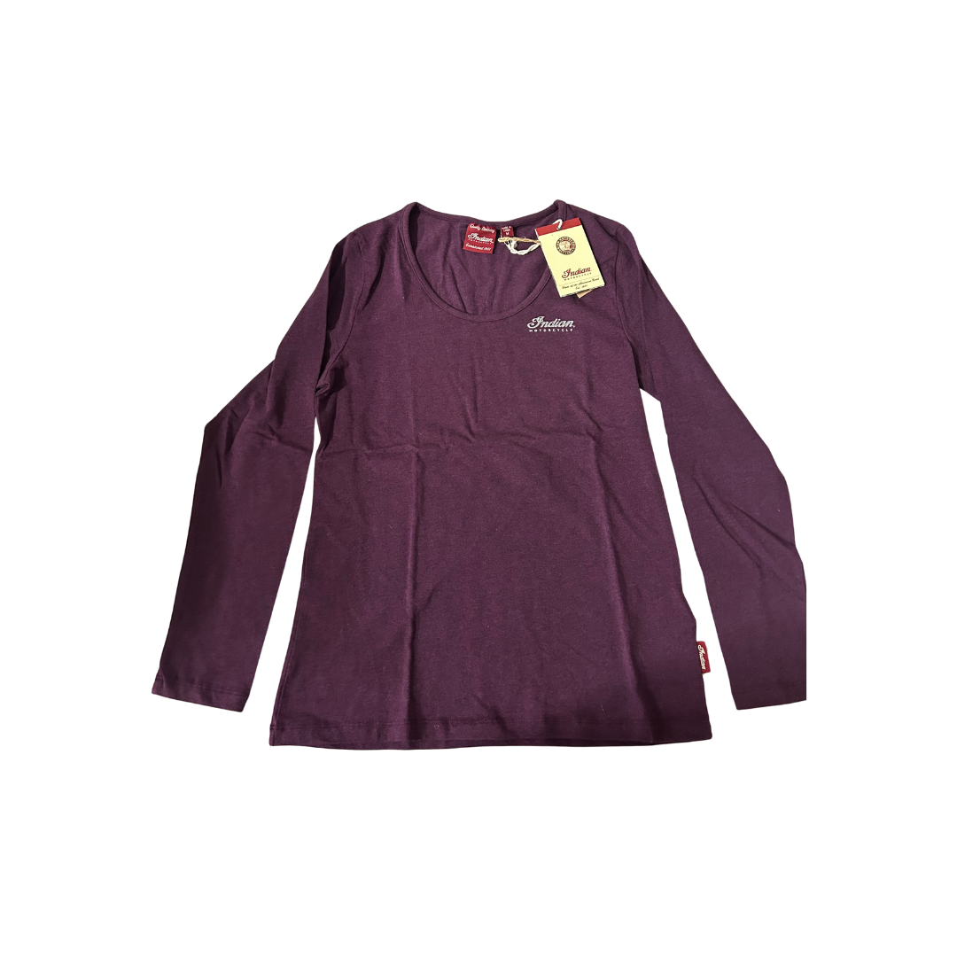 Indian Motorcycle Women’s Long Sleeve T-Shirt – Maroon