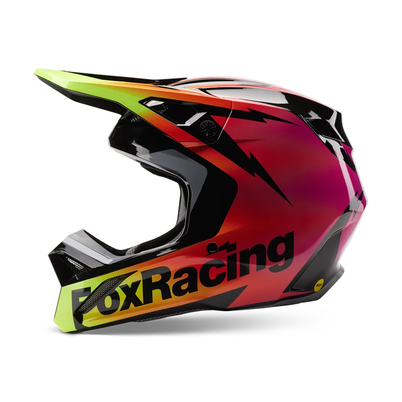 Fox Racing Youth V1 Statk Motocross Helmet - Multicolor