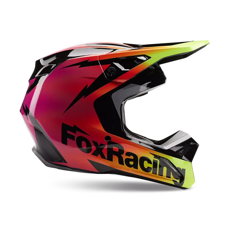 Fox Racing Youth V1 Statk Motocross Helmet - Multicolor
