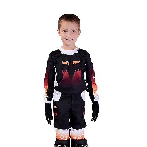 Fox Racing KIDS 180 FLORA MOTOCROSS JERSEY, BLACK, KIDS MEDIUM