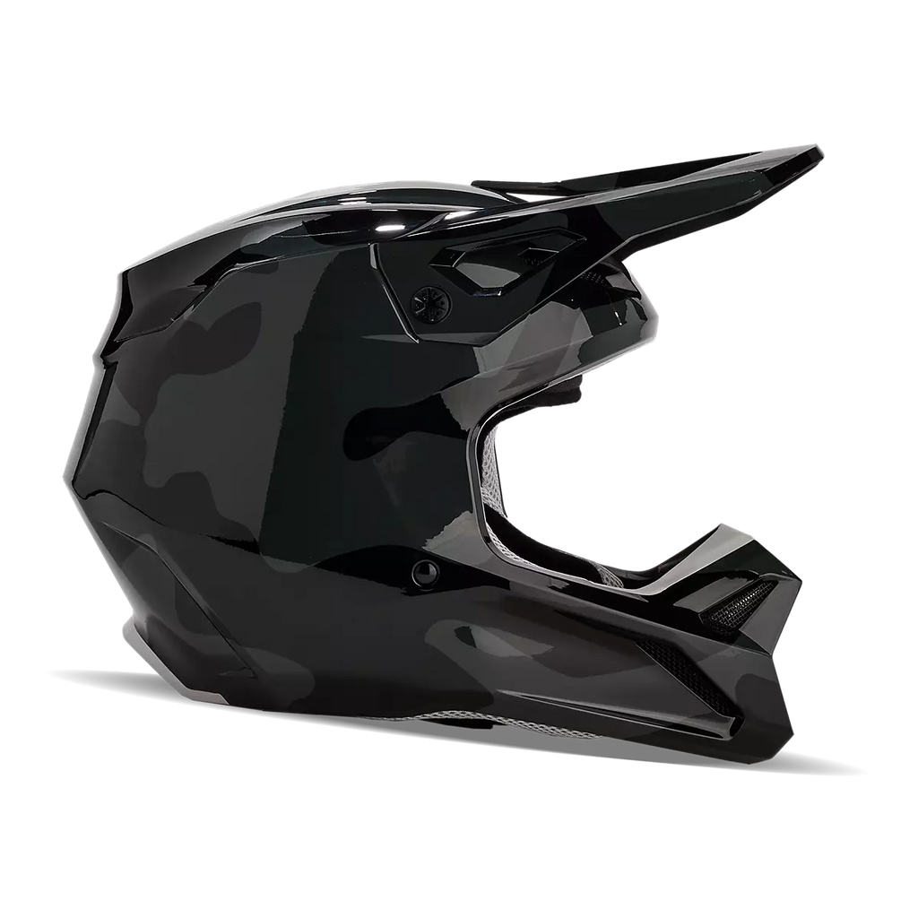 Fox Racing Youth V1 Bnkr Motocross Helmet - Black Camouflage