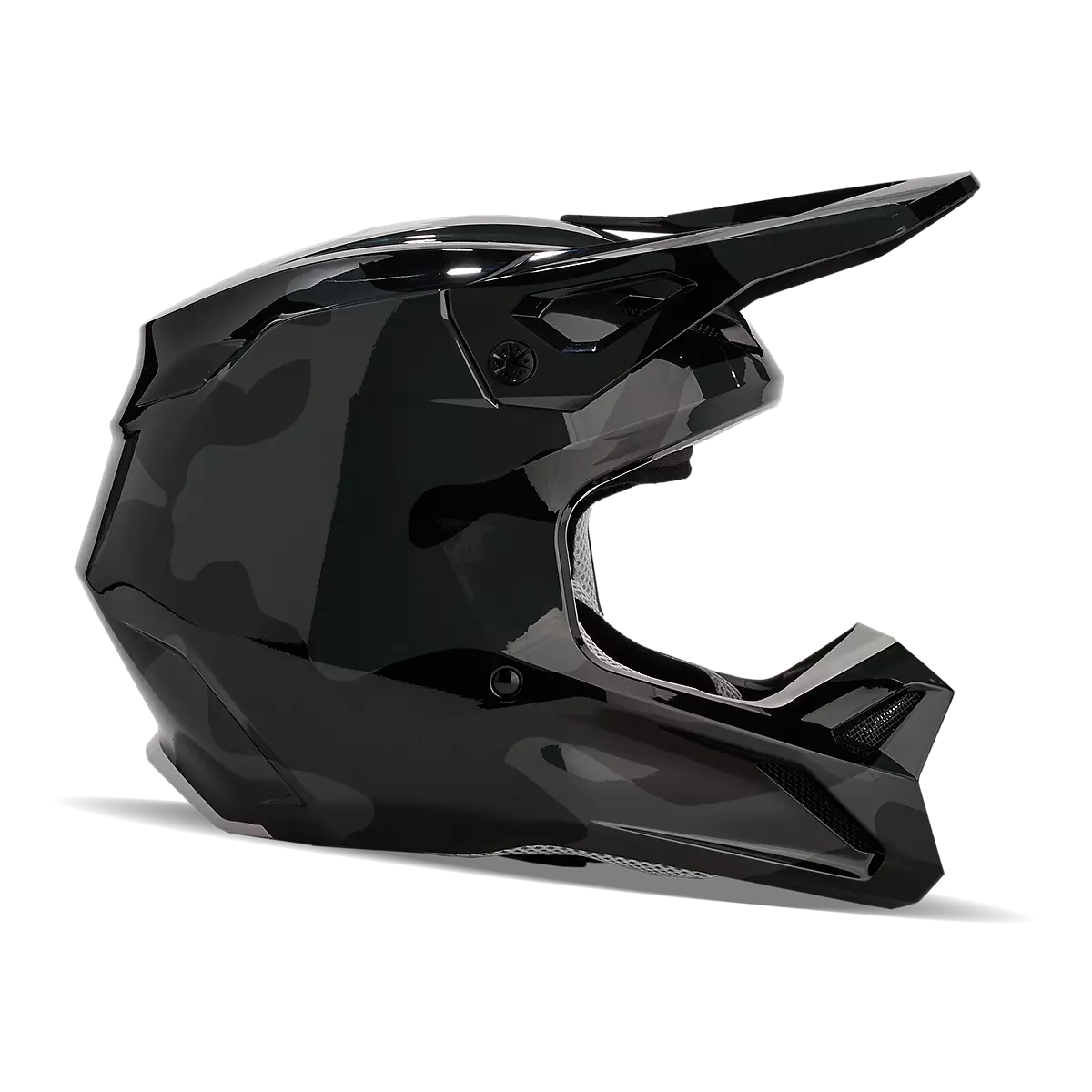 Fox Racing Youth V1 Bnkr Motocross Helmet - Black Camouflage