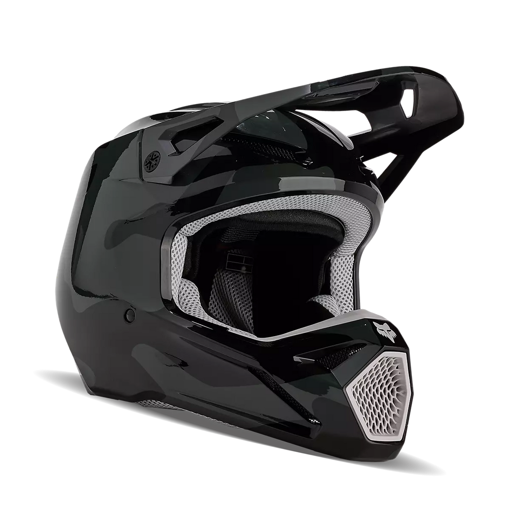 Fox Racing Youth V1 Bnkr Motocross Helmet - Black Camouflage