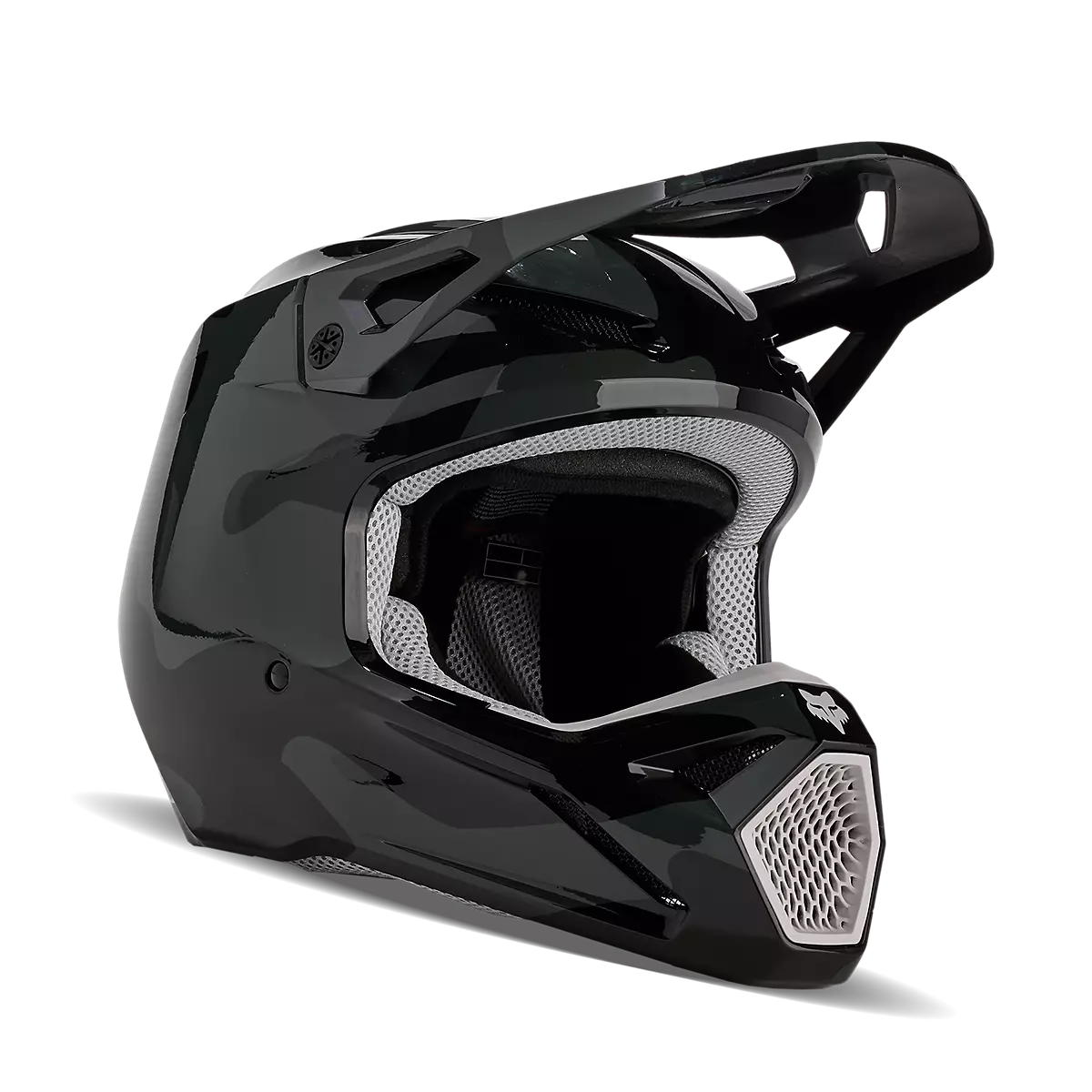 Fox Racing Youth V1 Bnkr Motocross Helmet - Black Camouflage