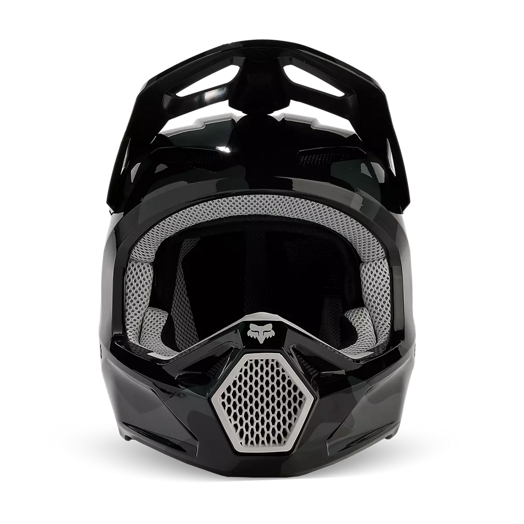 Fox Racing Youth V1 Bnkr Motocross Helmet - Black Camouflage