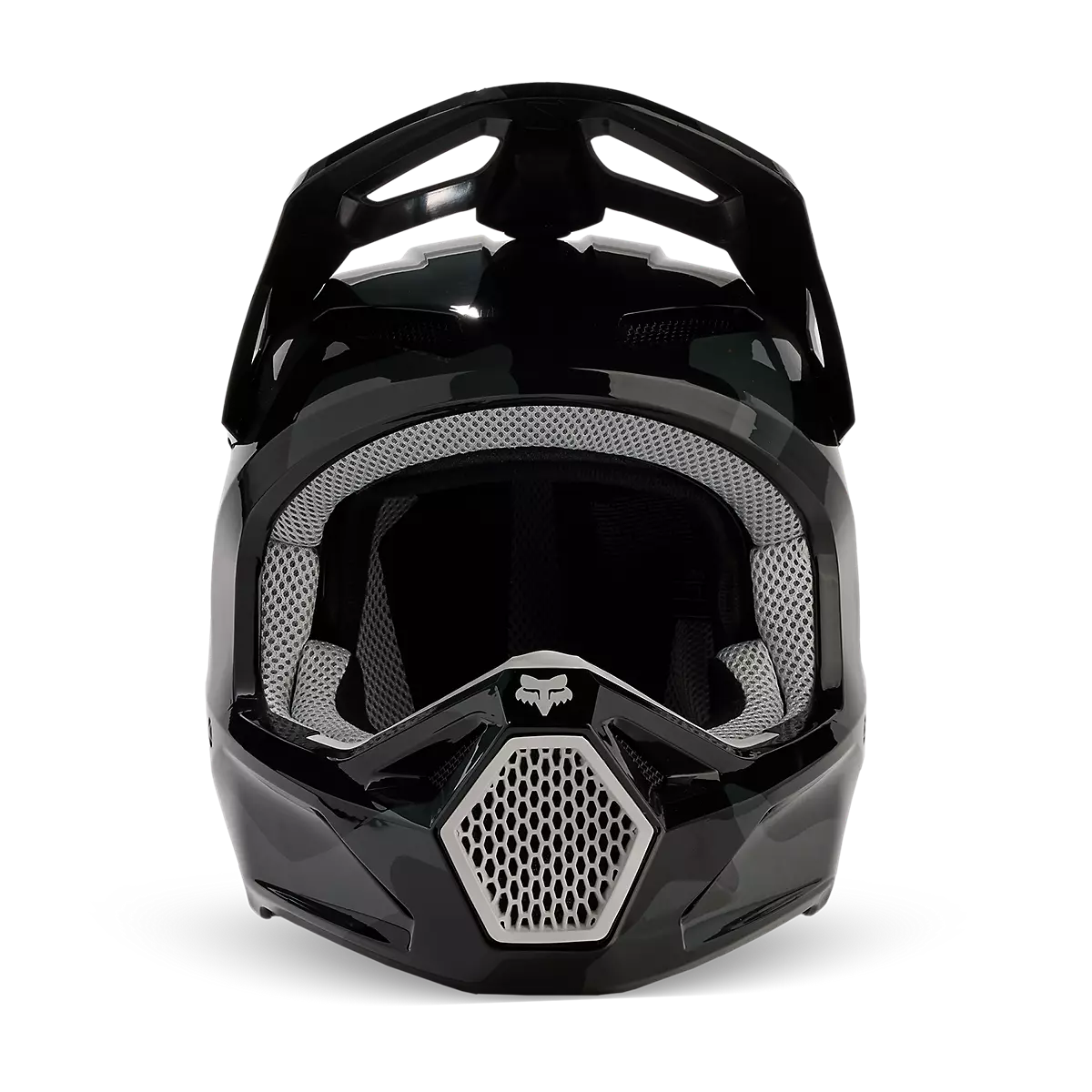 Fox Racing Youth V1 Bnkr Motocross Helmet - Black Camouflage