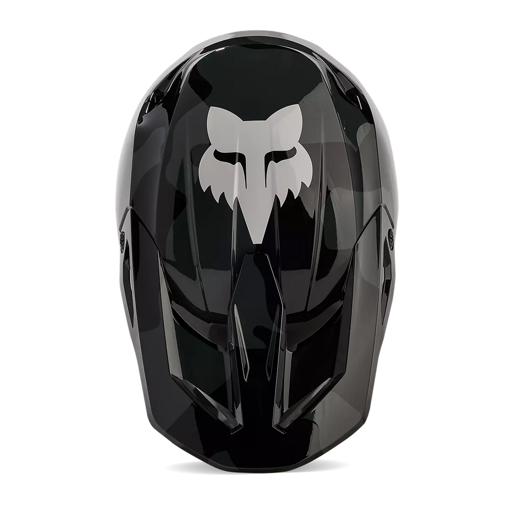 Fox Racing Youth V1 Bnkr Motocross Helmet - Black Camouflage