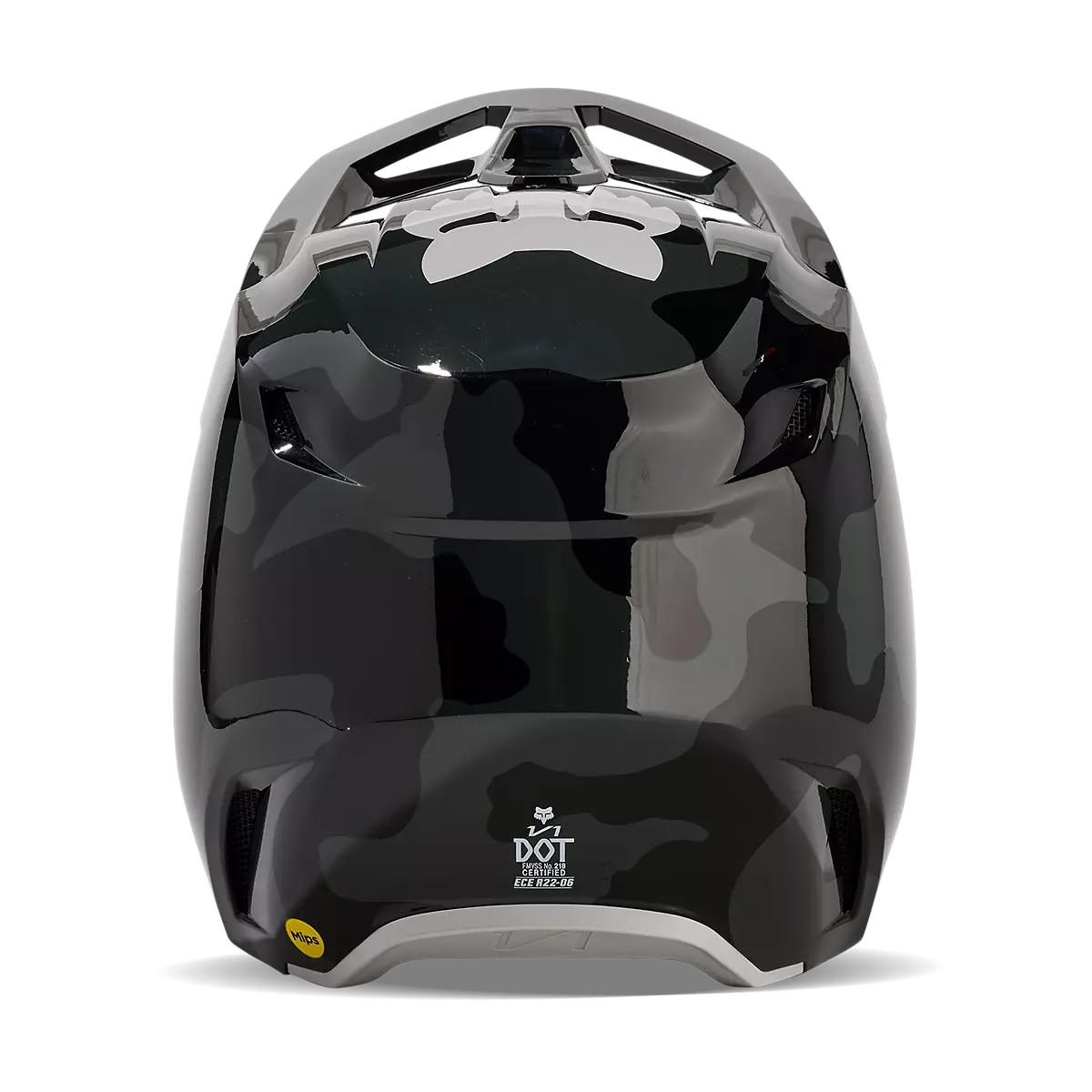 Fox Racing Youth V1 Bnkr Motocross Helmet - Black Camouflage