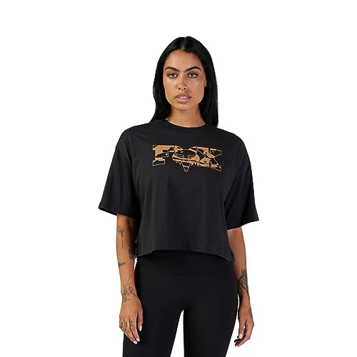 Fox Racing Women's Standard CIENEGA OS Crop TEE, Black, Medium