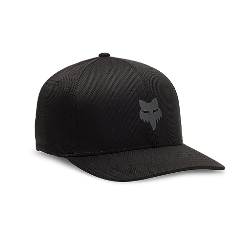 Fox Racing Men's Standard Fox Head TECH Flexfit HAT, Black/Charcoal, Small