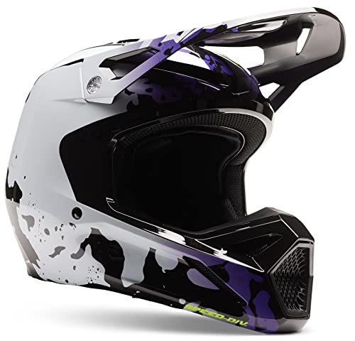 Fox Racing V1 Morphic Youth MX Offroad Helmet Black/White SM