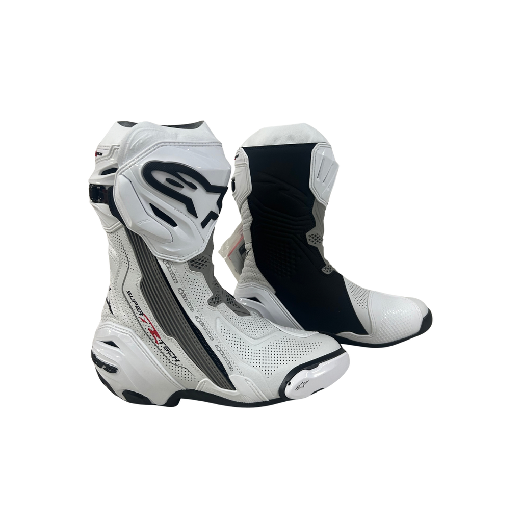 Alpinestars Supertech R Vented Motorcycle Boots - White/Mid Gray/Black | 8/42