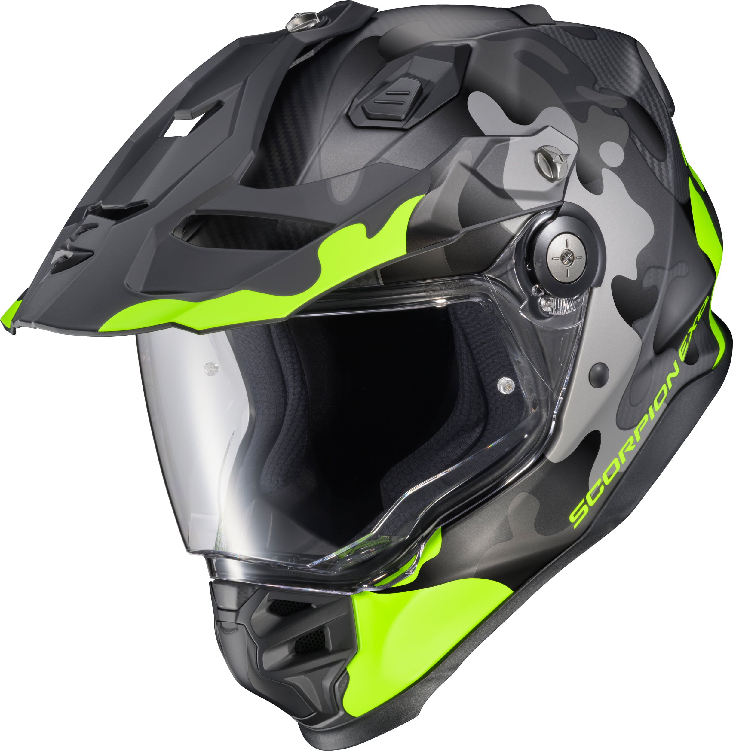 black and green scorpion helmet Scorpion EXO XT9000 Carbon Gilley Helmet Hi-Vis/Grey / Medium