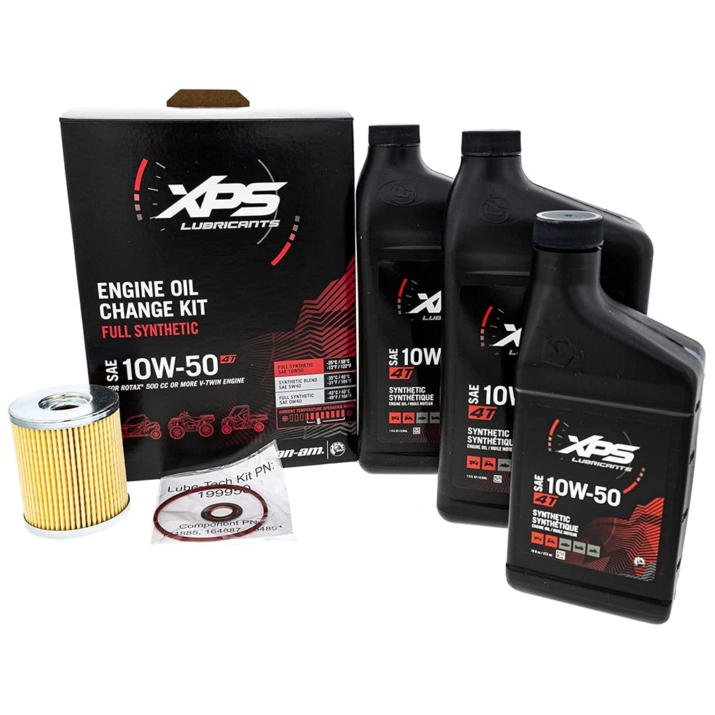 Can-Am XPS 10W-50 Full Synthetic Oil Change Kit for 500cc+ V-Twin Engines | 9779252