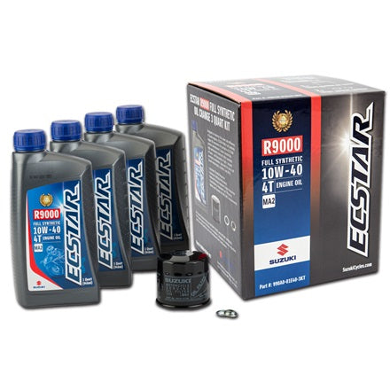 Suzuki Oil Change Kit for KingQuad 400, Boulevard C50, Boulevard C90, Boulevard M90, V-Strom 800, V-strom 1050, GSX-S750, GSX-8S/SR, GSX-S1000/GT, GSX-R 1000, and Hayabusa | 990A0-01E40-4KT