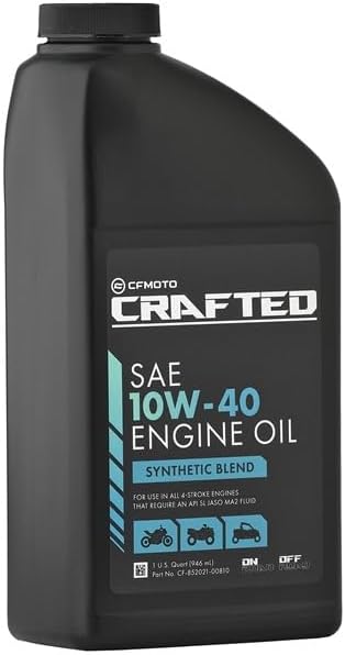 CF-MOTO Crafted 10W-40 Semi-Synthetic Oil, 1 Quart for ATV, UTV, Motorcycle