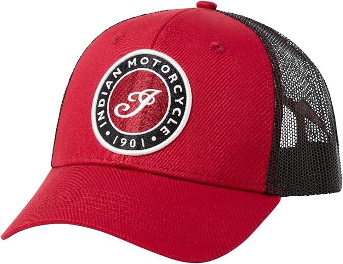 Indian Motorcycle I Icon Trucker Hat, Red | OS