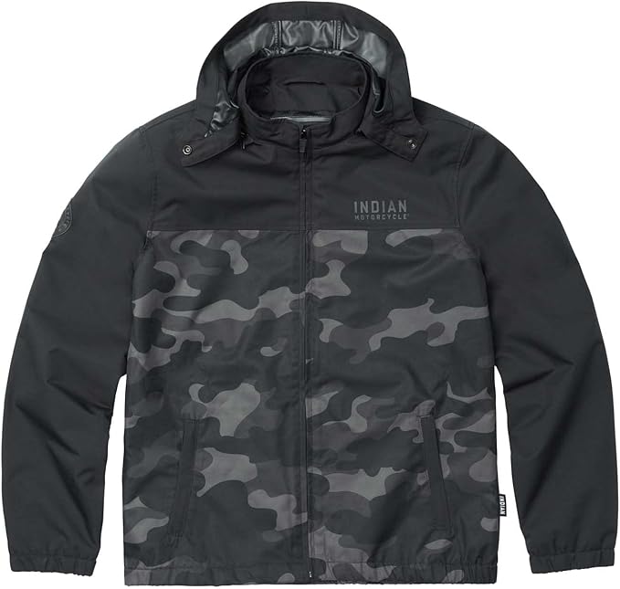 Indian Motorcycle Men's Casual Camo Jacket, Black | M
