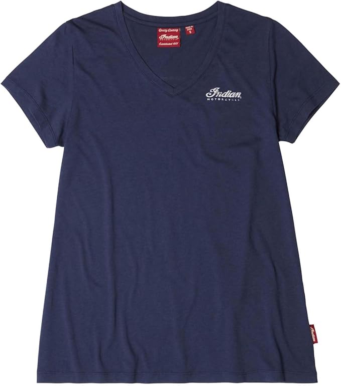 Indian Motorcycle Women’s USA Flag Logo T-Shirt – Blue | XL