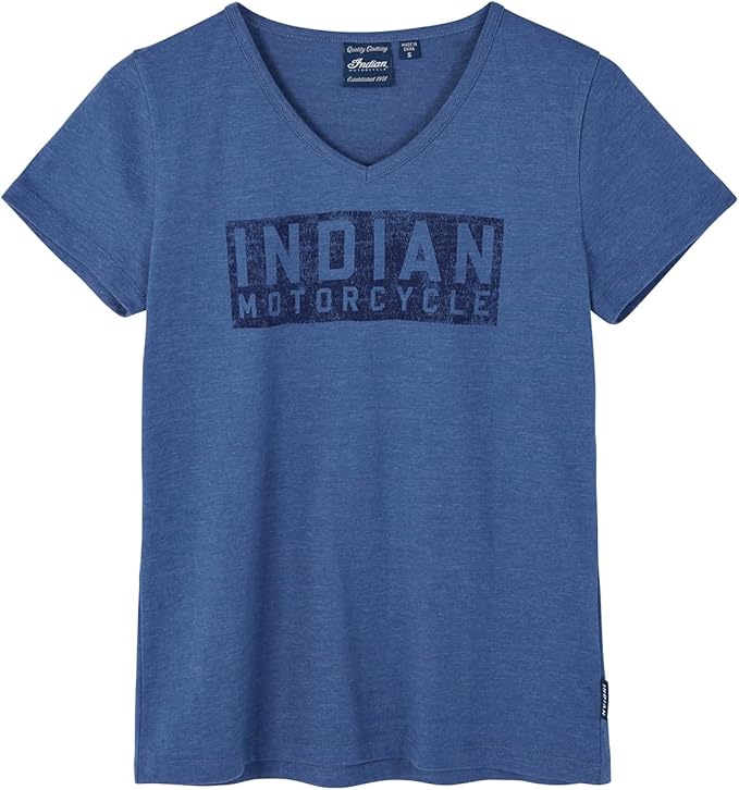 Indian Motorcycle Women's Stamp Block Logo T-Shirt, Blue