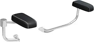 Indian Motorcycle Passenger Armrest Pads, Pair, Black Vinyl, White Stitching, for Specific Chieftain, Roadmaster, Chief, Springfield Models Equipped with Trunk, for Comfort and Support | 2884428-VBA