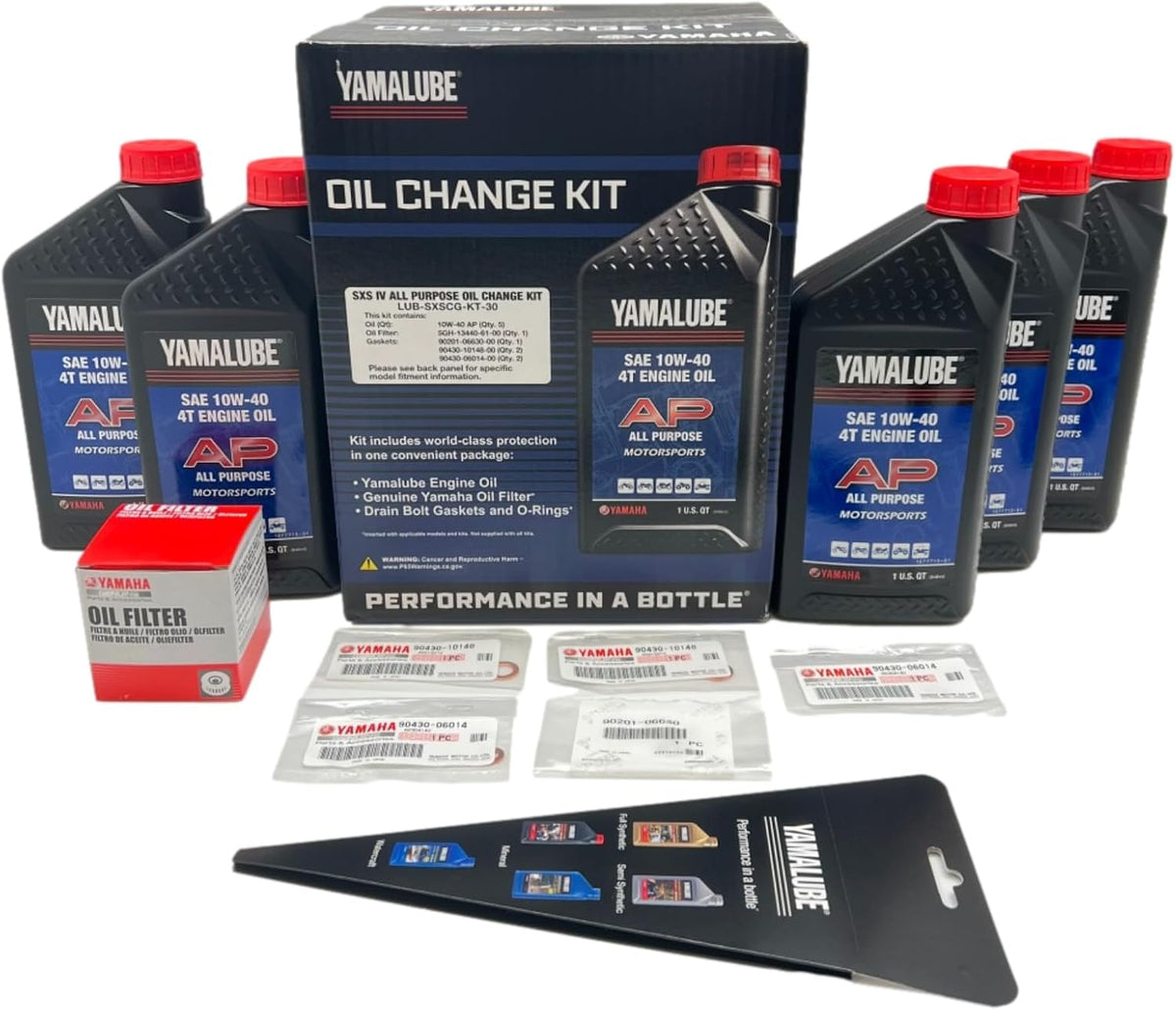 Yamaha Yamalube 10W-40 Oil Change Kit for Wolverine RMAX2 & RMAX4 1000 | LUB-SXSCG-KT-30