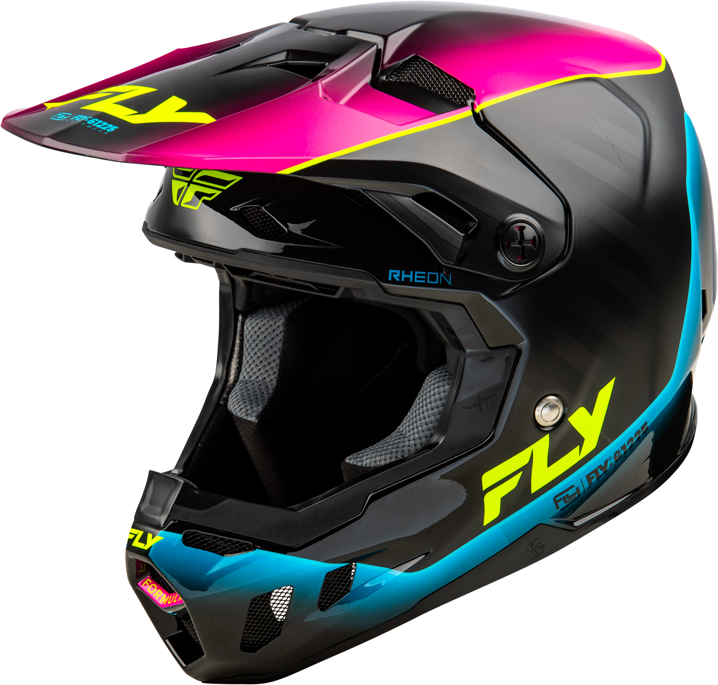 Fly Racing YOUTH FORMULA CC UNDERGLOW HELMET BLACK/PINK/BLUE YL