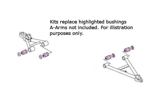 Lower A-Arm Bushing Bearing Kits for Yamaha 4WV-23526-00-00 Set of 2