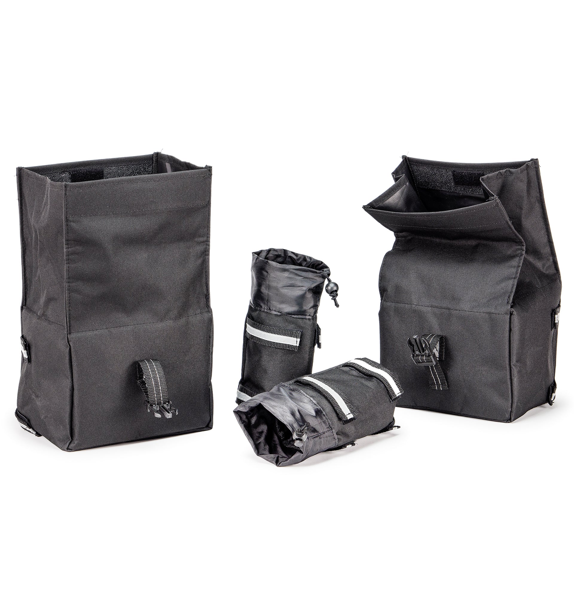 Padded Cargo Set with Saddle Bags for ATV & Snowmobile Black Weather Resistant