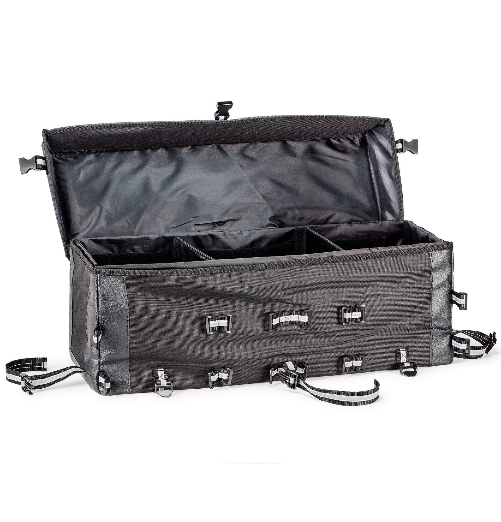 Padded Cargo Set with Saddle Bags for ATV & Snowmobile Black Weather Resistant