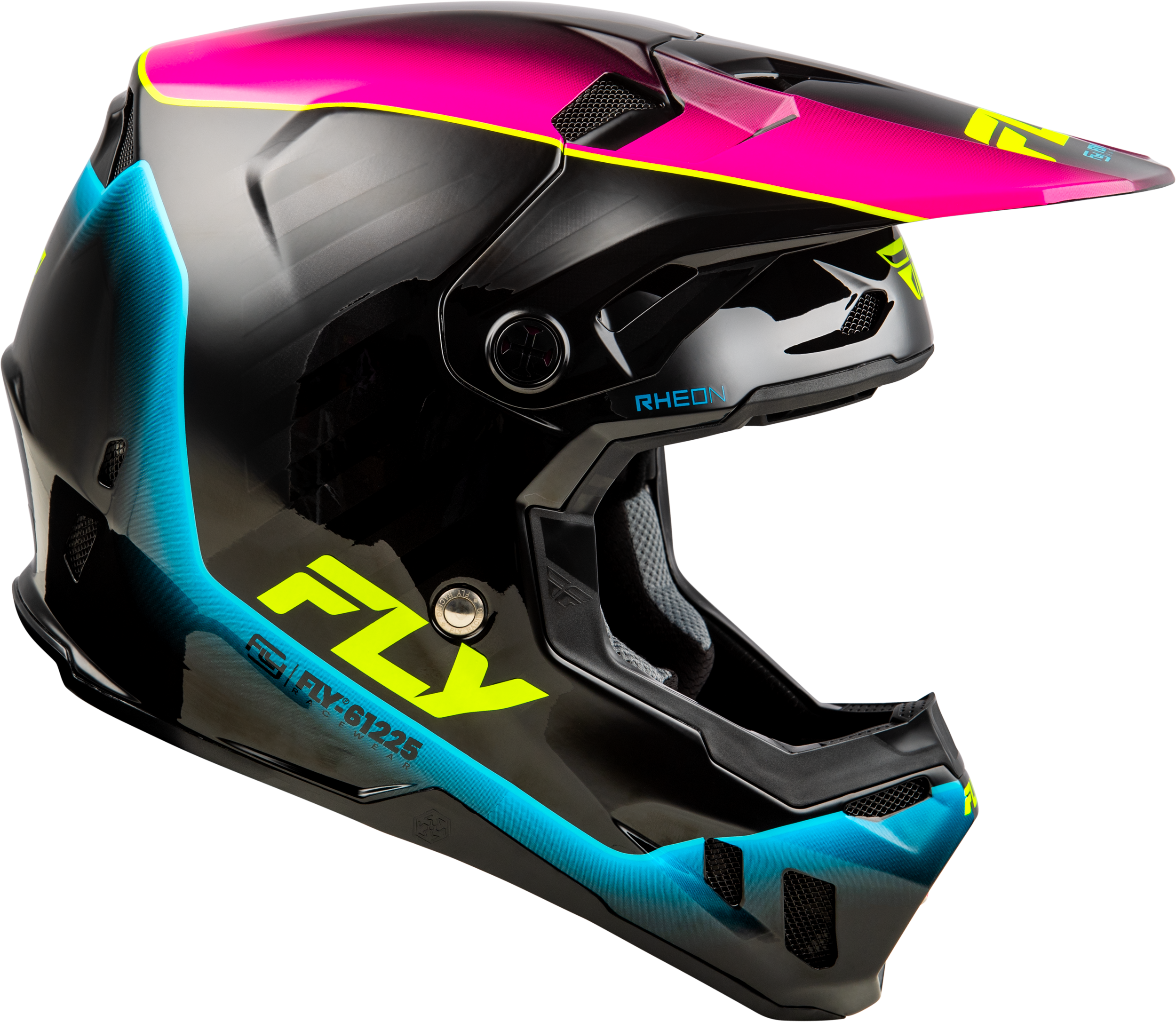 Fly Racing YOUTH FORMULA CC UNDERGLOW HELMET BLACK/PINK/BLUE YL