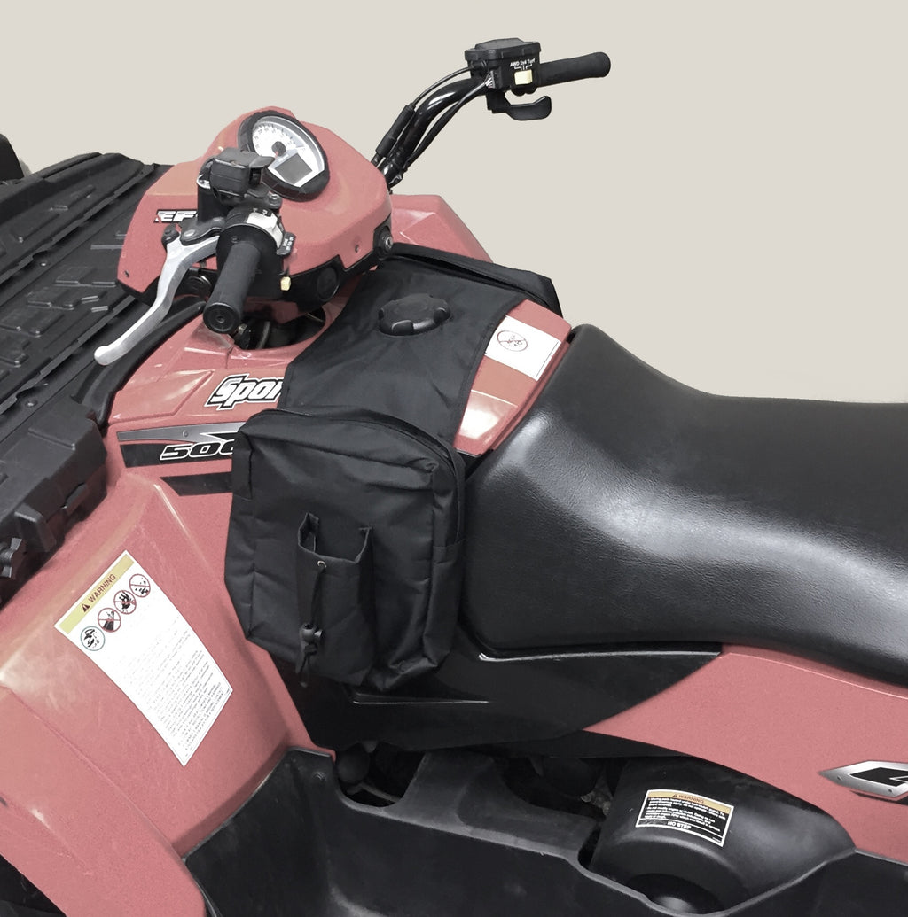 Padded Cargo Storage Saddle Bag for ATV UTV Motorcycle Black Weather Resistant