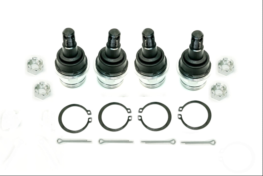 Monster Performance Full Ball Joint Set for Honda 51355-HN0-A01, 51375-HP5-601, Upper & Lower, Heavy Duty, 4340 Chromoly Steel, Greaseable, Low Friction, Adjustable, Chrome Plated, Set of 4 1