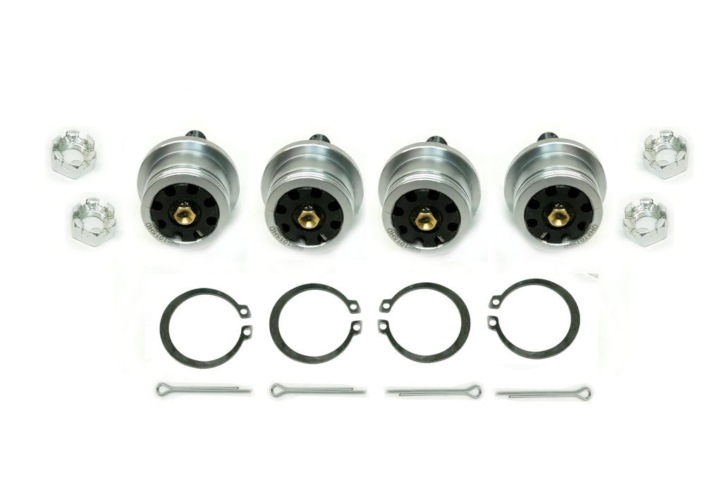 Monster Performance Full Ball Joint Set for Honda 51355-HN0-A01, 51375-HP5-601, Upper & Lower, Heavy Duty, 4340 Chromoly Steel, Greaseable, Low Friction, Adjustable, Chrome Plated, Set of 4 2