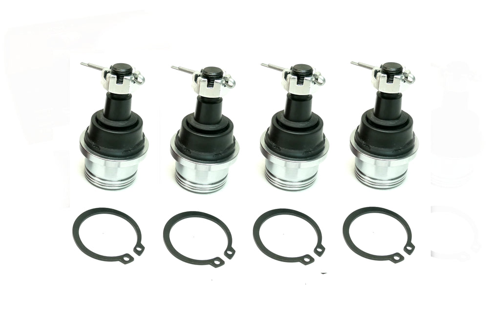 Monster Performance Full Ball Joint Set for Honda 51355-HN0-A01, 51375-HP5-601, Upper & Lower, Heavy Duty, 4340 Chromoly Steel, Greaseable, Low Friction, Adjustable, Chrome Plated, Set of 4 3