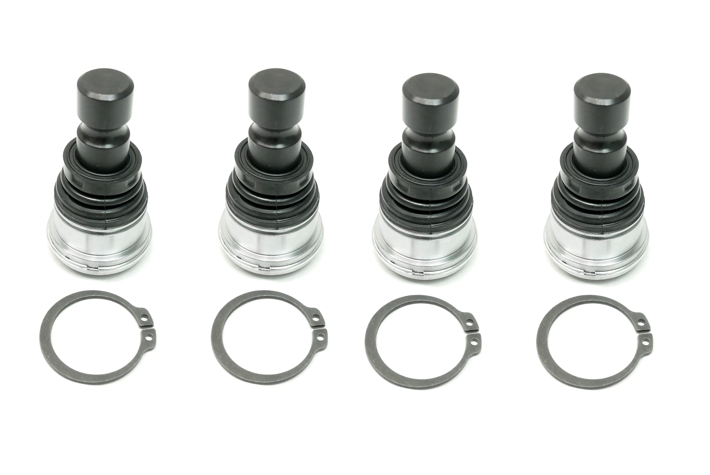 Monster Performance Full Ball Joint Set for Polaris 7710533, 7081263, 7081991, Upper & Lower, Heavy Duty, 4340 Chromoly Steel, Greaseable, Low Friction, Adjustable, Chrome Plated, Set of 4