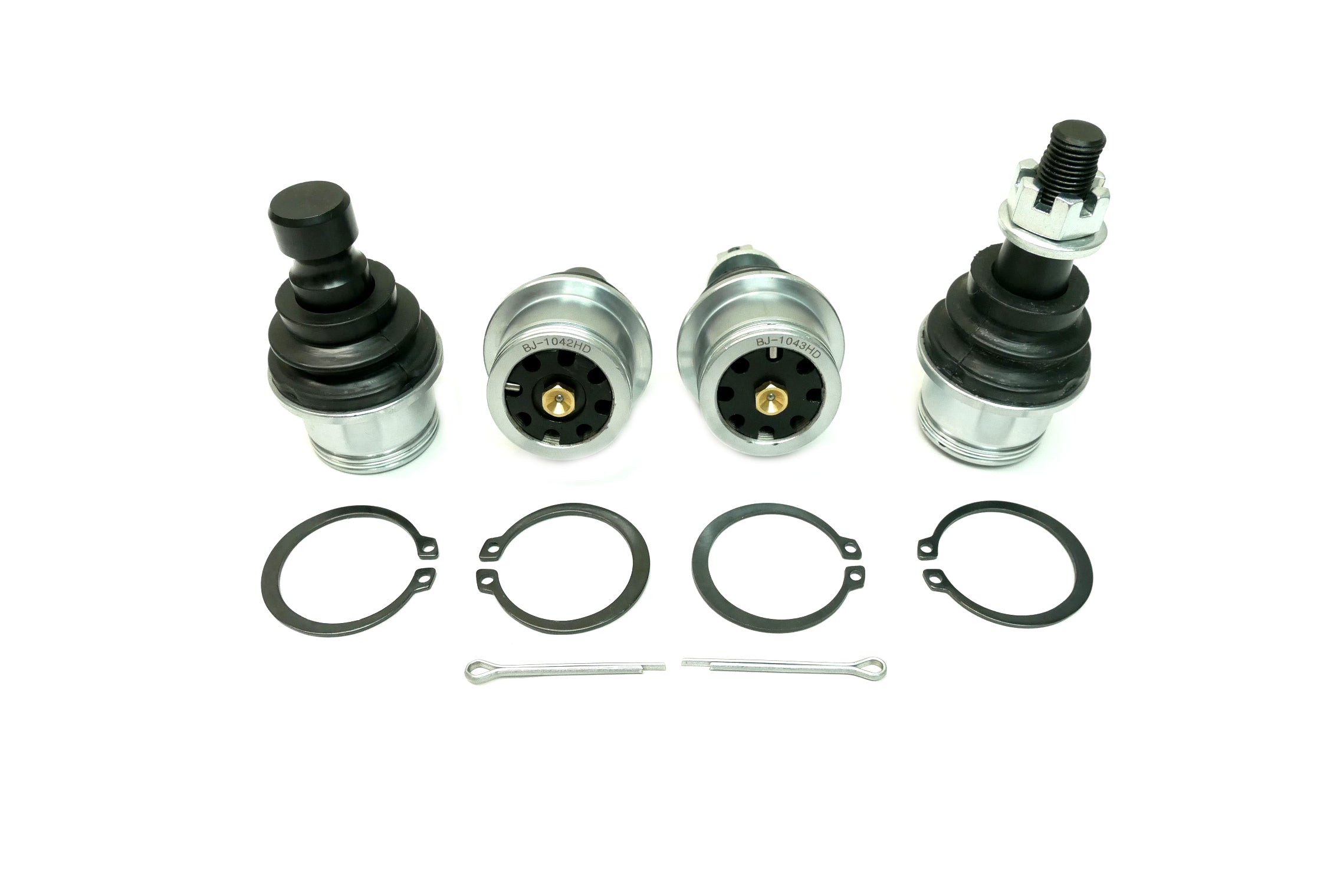 Monster Performance Full Ball Joint Set for Can-Am 706202044, 706202045, Upper & Lower, Heavy Duty, 4340 Chromoly Steel, Greaseable, Low Friction, Adjustable, Chrome Plated, Set of 4 3