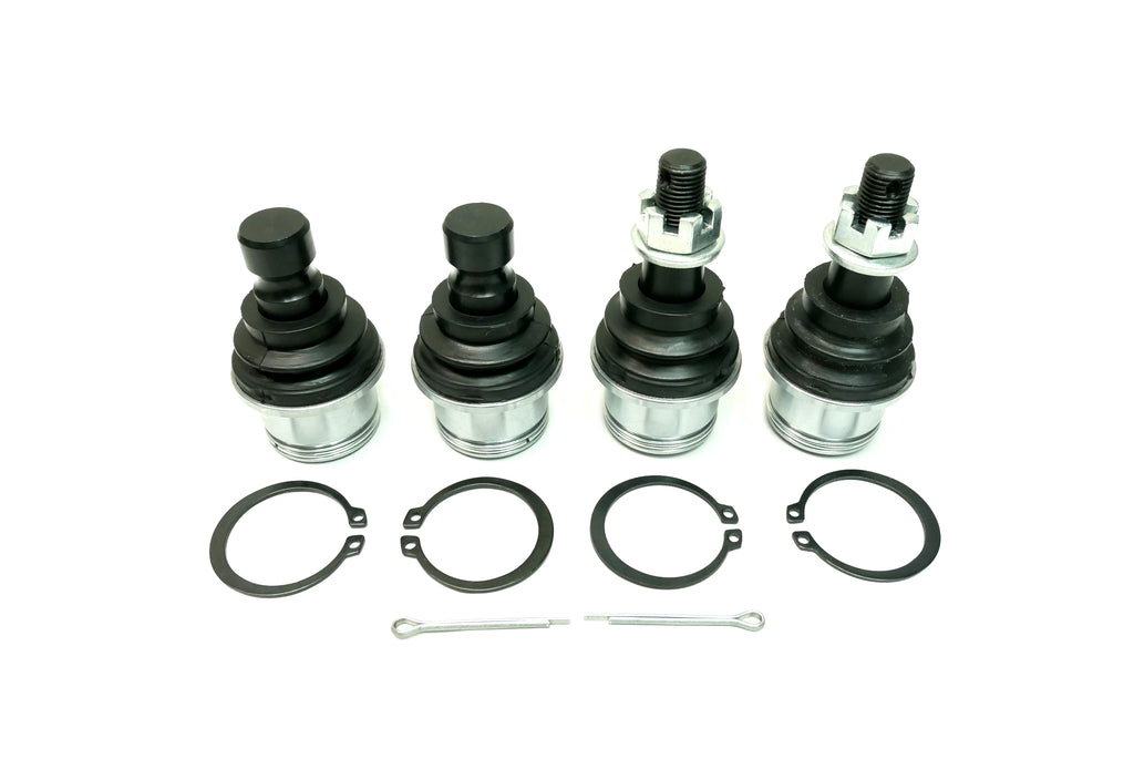 Monster Performance Full Ball Joint Set for Can-Am 706202044, 706202045, Upper & Lower, Heavy Duty, 4340 Chromoly Steel, Greaseable, Low Friction, Adjustable, Chrome Plated, Set of 4 1