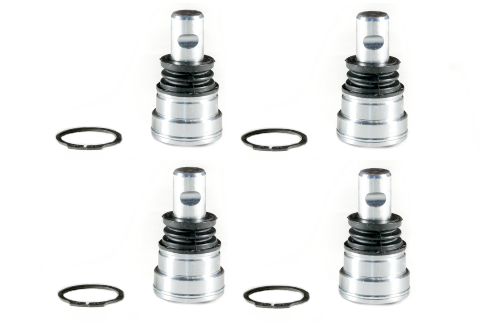 Monster Performance Full Ball Joint Set for Polaris, Upper & Lower, Heavy Duty, 4340 Chromoly Steel, Greaseable, Low Friction, Adjustable, Chrome Plated, Set of 4