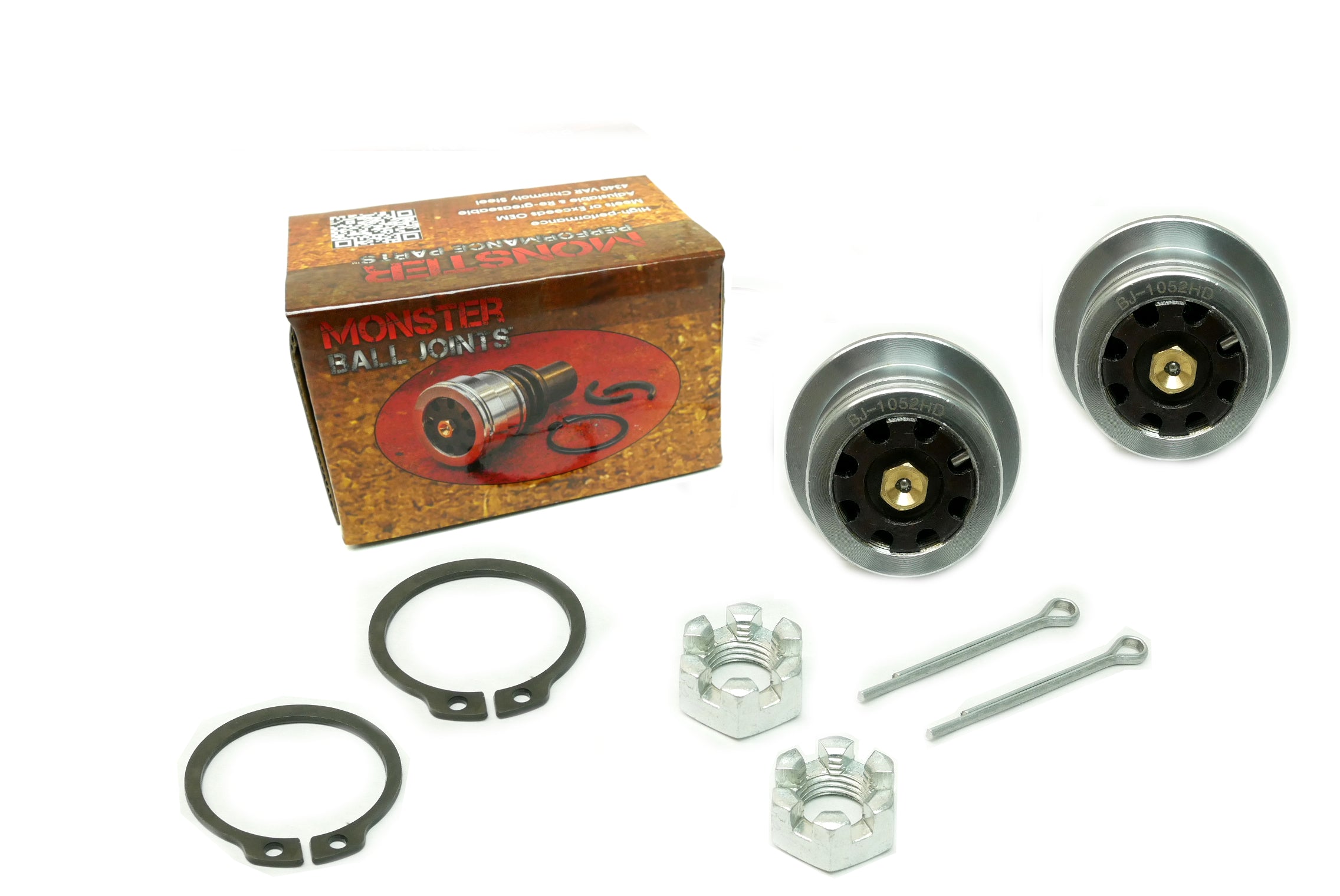 Monster Performance Ball Joints for Yamaha 1XD-23579-00-00, Upper or Lower, Heavy Duty, 4340 Chromoly Steel, Greaseable, Low Friction, Adjustable, Chrome Plated, Set of 2 3