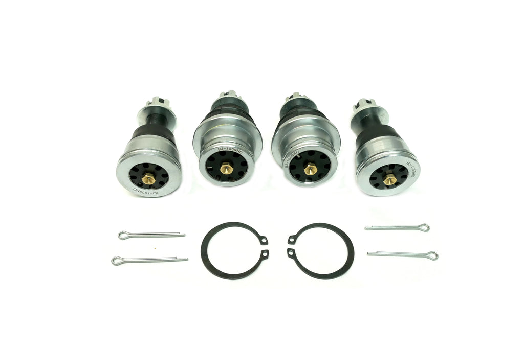 Monster Performance Full Ball Joint Set for Honda 51375-HL6-A02, 51220-TY0-004, Upper & Lower, Heavy Duty, 4340 Chromoly Steel, Greaseable, Low Friction, Adjustable, Chrome Plated, Set of 4 2