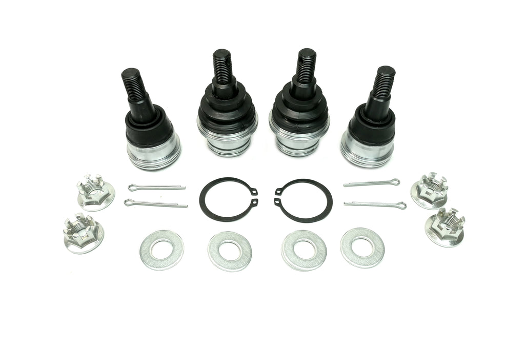Monster Performance Full Ball Joint Set for Honda 51375-HL6-A02, 51220-TY0-004, Upper & Lower, Heavy Duty, 4340 Chromoly Steel, Greaseable, Low Friction, Adjustable, Chrome Plated, Set of 4 3