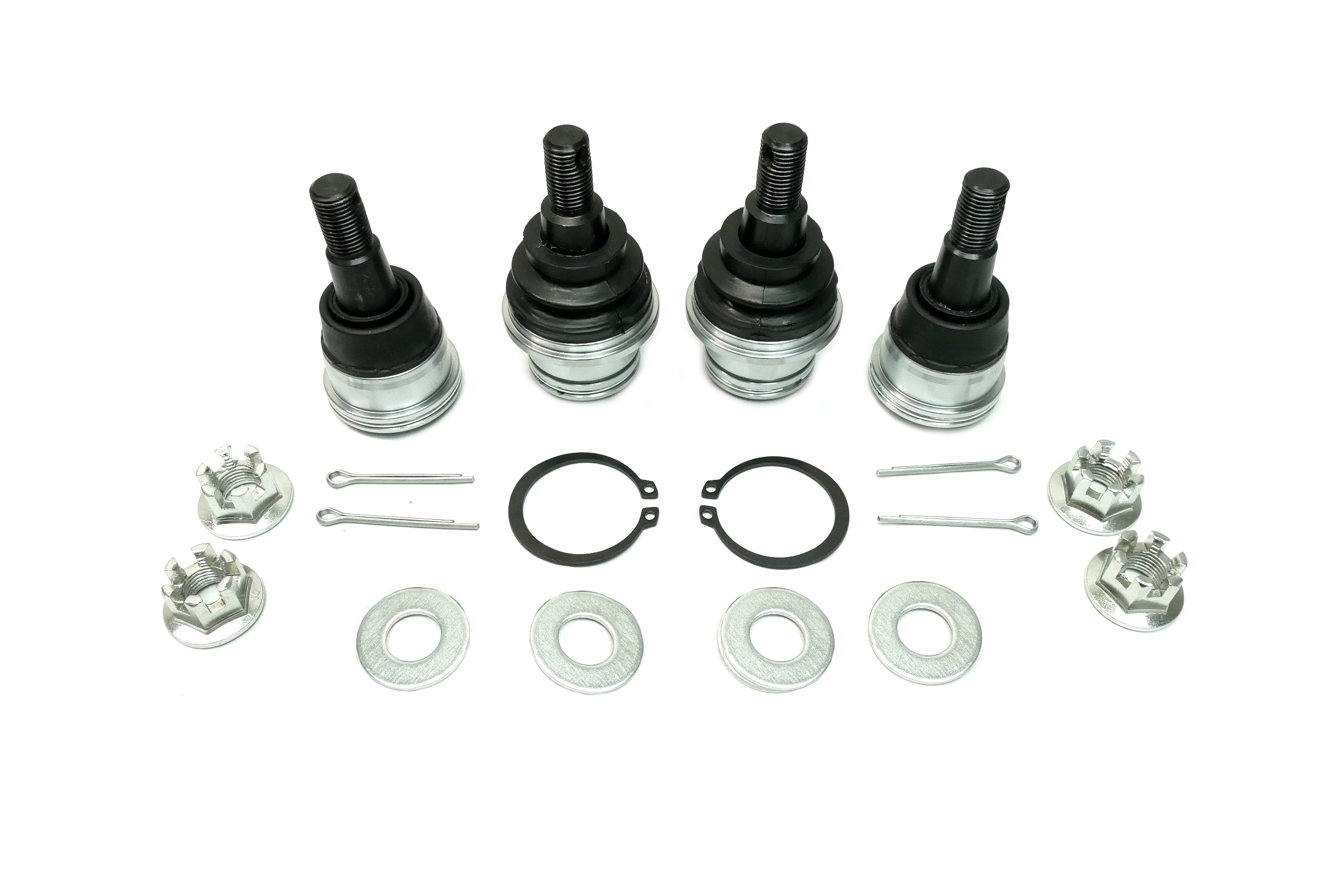Monster Performance Full Ball Joint Set for Honda 51375-HL6-A02, 51220-TY0-004, Upper & Lower, Heavy Duty, 4340 Chromoly Steel, Greaseable, Low Friction, Adjustable, Chrome Plated, Set of 4 3