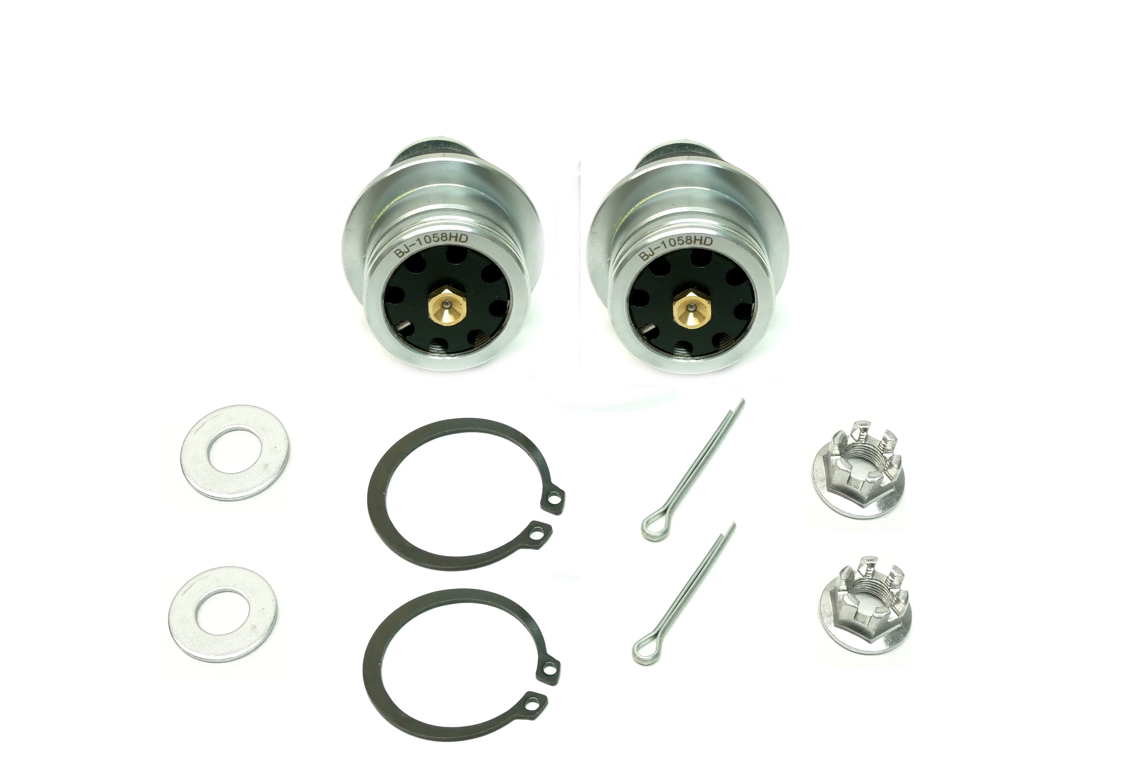 Monster Performance Ball Joints for Honda 51375-HL6-A02, Upper, Heavy Duty, 4340 Chromoly Steel, Greaseable, Low Friction, Adjustable, Chrome Plated, Set of 2 3