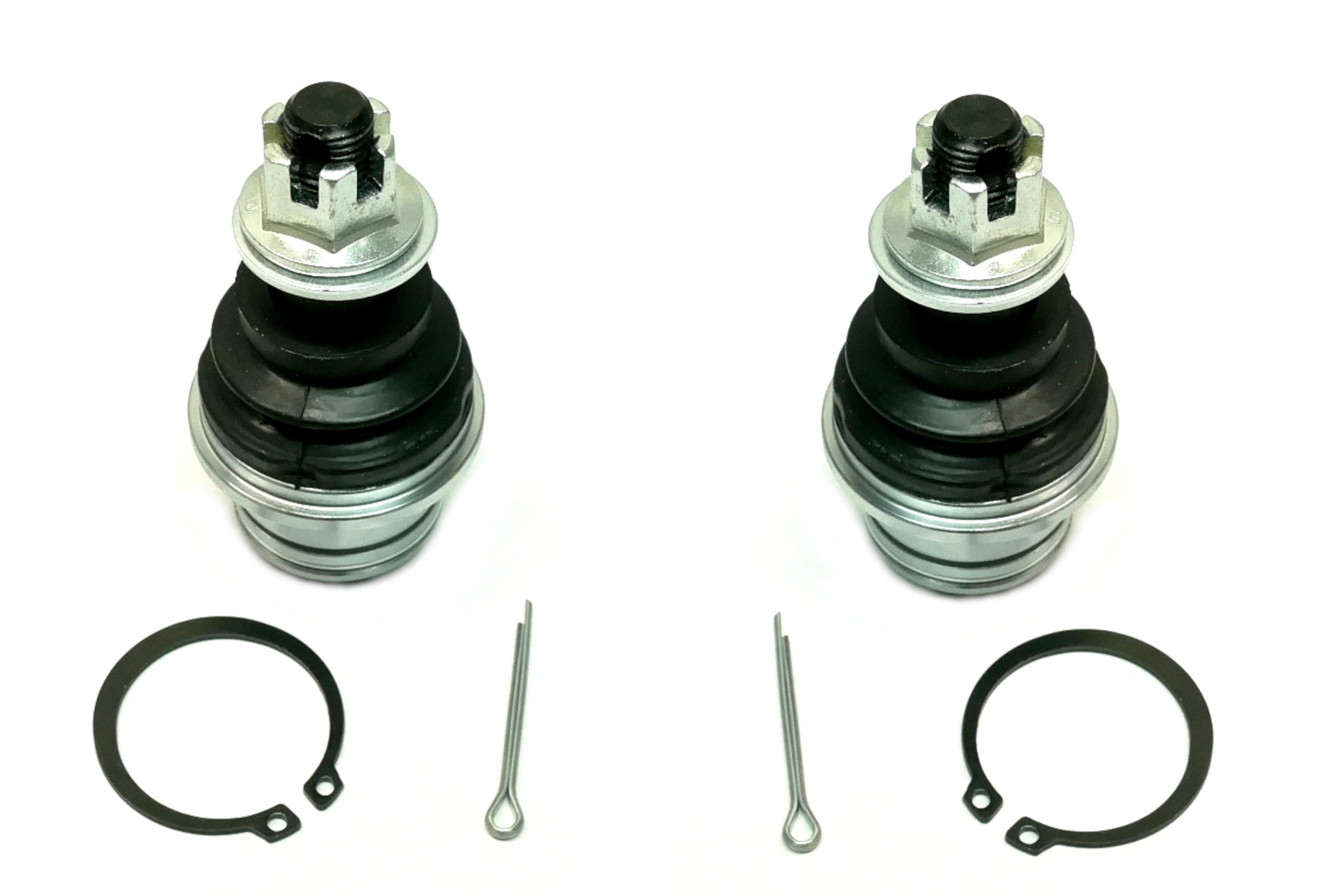 Monster Performance Ball Joints for Honda 51375-HL6-A02, Upper, Heavy Duty, 4340 Chromoly Steel, Greaseable, Low Friction, Adjustable, Chrome Plated, Set of 2
