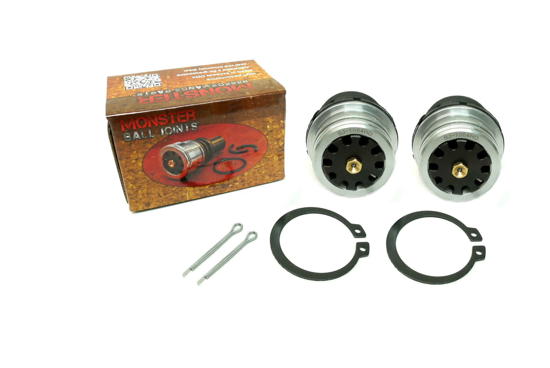 Monster Performance Ball Joints for Kawasaki 59266-0738, Teryx KRX 1000 2020-2023, Upper or Lower, Heavy Duty, 4340 Chromoly Steel, Greaseable, Low Friction, Adjustable, Chrome Plated, Set of 2 3