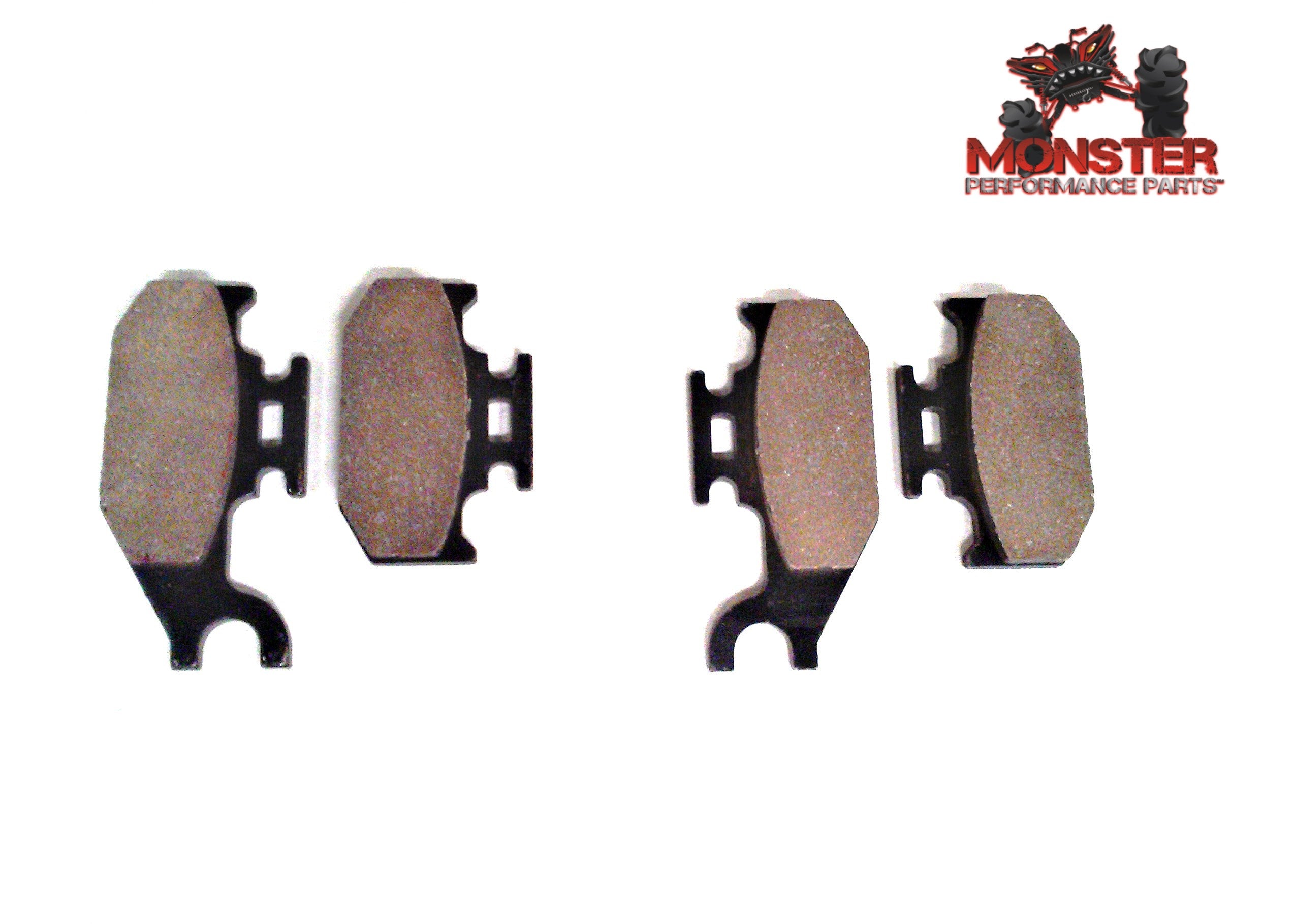 Monster Performance Full Brake Pad Set for Bombardier Quest & Traxter 500 650 2001-2004, Front & Rear, Quiet Braking, Low-Dust, All-Weather, Quality Tested 3