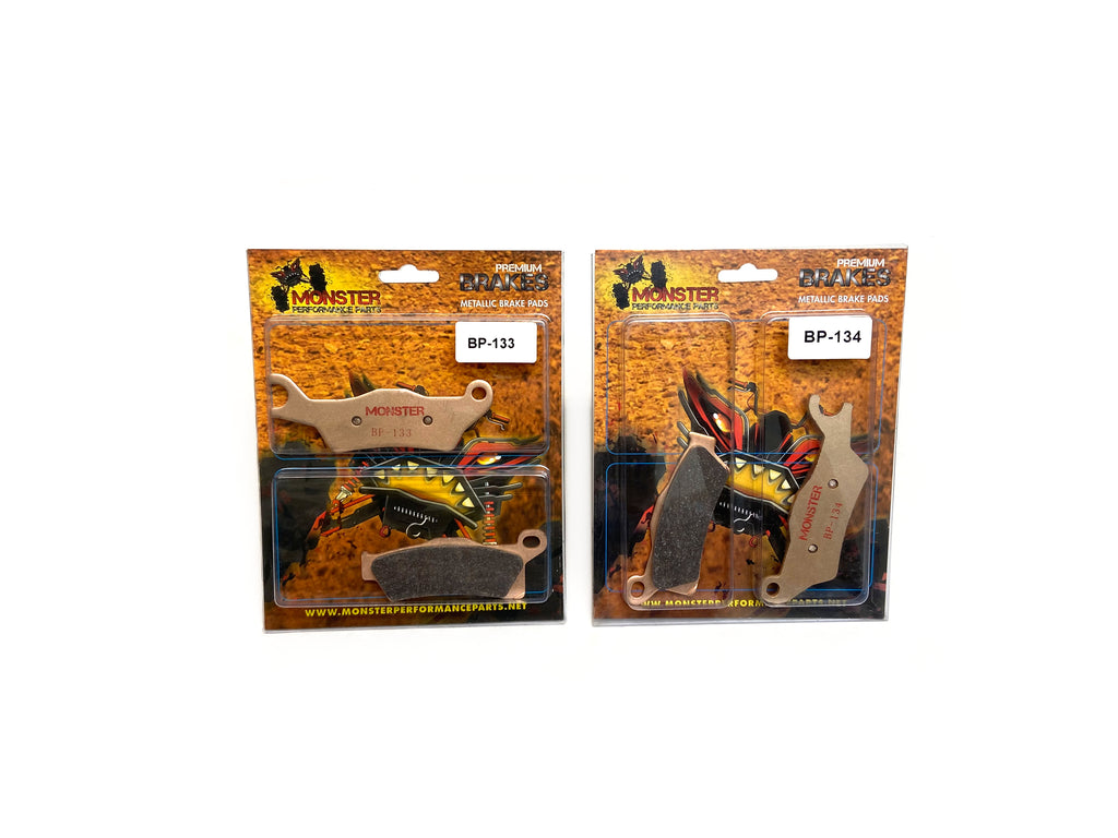Monster Performance Front Brake Pad Set for Can-Am 705601014, 705601015, Left & Right, Quiet Braking, Low-Dust, All-Weather, Quality Tested 2
